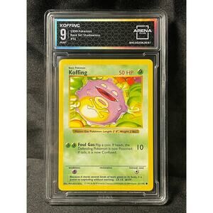 1999 Koffing Shadowless #51 Pokémon Base Set ArenaClub Graded MINT 9